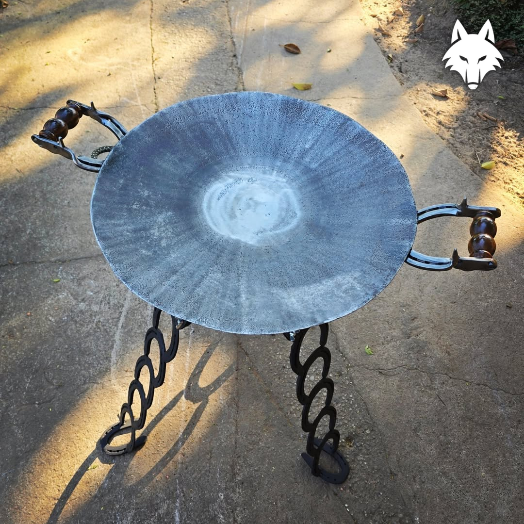Fogareiro de Ferradura + Disco Personalizado - 55CM + Kit Faca e Garfo